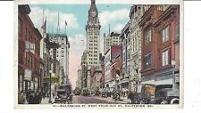 POSTCARD STREET SCENE BALTIMORE STREET WEST FROM GAY STREET BALTIMORE MARYLAND picture