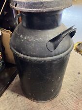 Large Vintage Unmarked Black Milk Can. AD picture