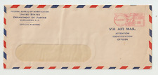 1946 Official Department of Justice FBI Metered Airmail Cover from Washington DC picture