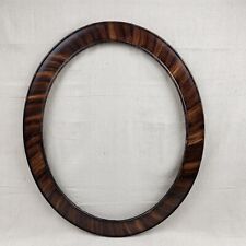 VTG Oval Picture Photo Frame Wood Maple Tiger Stripe w Glass Large Early 1900s picture