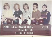 1974 Men’s Bowling League Team Vintage Photo Mansfield Ohio Village Lanes picture