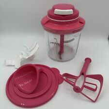 Tupperware Power Chef System Chopper Processor Blade Whisk Funnel 1.35L Pink picture