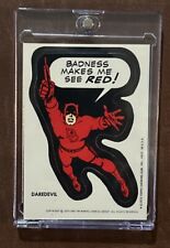 1974/1975 Topps Marvel Super Heroes Stickers DAREDEVIL Badness Makes Me See Red picture
