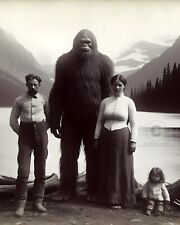 Sasquatch Bigfoot 1885 Photograph Logger and Family Cryptid Myth Folklore 8X10 picture