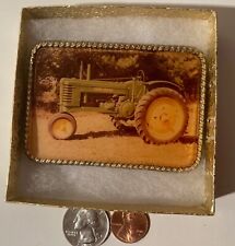 Vintage Metal Belt Buckle, Epoxy Coated, John Deere, Tractor, Farming, Quality, picture