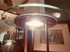 SONNEMAN STYLE table LAMP  George Kovacs style 1980s  Flying Saucer Brass GLASS picture