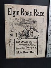 1900s  Elgin Illinois Auto Races Adv Railroad 8.5 By 11 In. picture