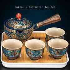 360° Rotation Ceramic Teapot With Wooden Handle Side-handle Pot picture