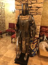 Templar Knight Suit Of Armour Medieval Black Armor Costume With Shield  picture