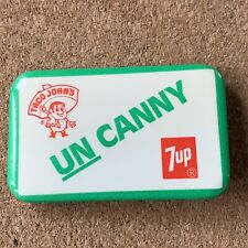 Vintage Advertising 7 Up Taco Johns The Uncanny 3” Pin back Green Button picture