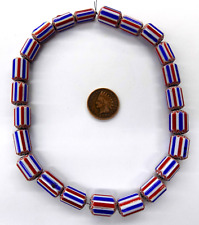 25  Old Vintage FLAG Striped Chevron African Trade Beads  L1114 picture