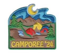Girl Boy Cub CAMPOREE 2024 Fun Patches Crest Badge SCOUT GUIDE Camping Camp Out picture
