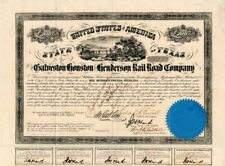 Galveston, Houston and Henderson Railroad Co. - 100 - Bond (Uncanceled) - Texas  picture