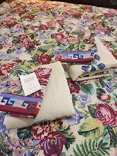 Vtg ATELIER MARTEX Floral Southwest KING pillow shams & Case QUEEN  COMFORTER  picture
