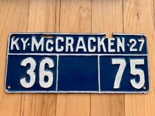 1927 Kentucky McCracken County License Plate- Repainted picture