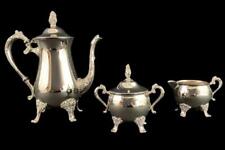 Vintage Peerless Silver Plate Teapot Creamer And Sugar Bowl With Lid Serving Set picture