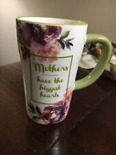 “Mothers have the biggest hearts” Coffee Mug/Cup Pink Green Floral  16 ozs picture