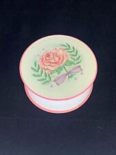 Vintage 1950s Avon Face Powder/Trinket Box with Rose, Leaves & Bow picture