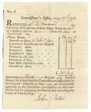 1790's dated Receipt of State Paper - Connecticut - American Revolutionary War R picture