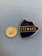 Early 20th C., English gilt/enamel Steward badge pin back picture