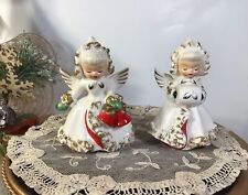 Vintage HOLT HOWARD 1963 Christmas Kitschy Angels Candle Holder Figurines~ (2) picture