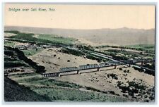 c1910's Aerial View Truss Bridge Over Salt River Arizona AR Unposted Postcard picture