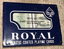 Vtg Royal Plastic Coated Playing Cards $100 Bills NOS picture