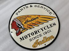 12in Indian Motorcycle PORCELAIN ENAMEL SIGN OIL Dealer Service picture