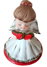 Lefton Valentine angel  1950s Lefton Japan angel holding two red hearts 2774 picture