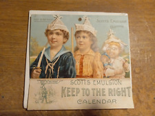 Rare 1894 Scott's Emulsion as calendar Victorian scene children toys picture