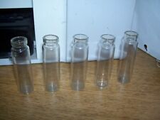 FIVE VERY OLD MEDICINE PILL GLASS BOTTLES-NEVER USED picture