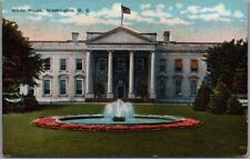 1910s Washington DC Postcard WHITE HOUSE North Front View w/ Fountain - Unused picture