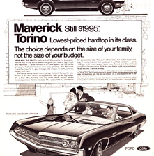 1969 Ford Maverick Torino Fairlane 500 2 Door Hardtop Vtg Magazine Print Ad READ picture