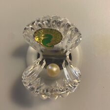 Waterford Crystal Open Clam Shell With Pearl Figurine- Rare picture