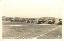 RPPC Postcard; Three Star Review, Fort Lewis WA Soldiers in Trucks, Ellis L-22 picture