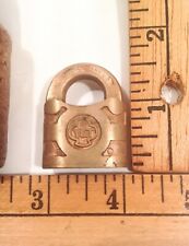 Vintage Very Small Yale & Towne Rare Brass Padlock + Large Lock Both W/ Trefoil picture