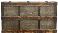 Wells Fargo & Co Express Railway Safe Strong Box Steamer Trunk picture