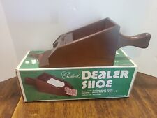 Vintage Wood Card Dealer's Shoe Crisloid In Box With 3 Decks 808 Bicycle Cards picture