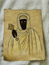 Unique Hand Crafted Ethiopian Painting On Leather 11”x 9” picture