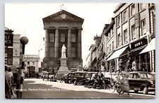 c1930 Real Photo~Davy Statue Market Jew Street~Penzance England RPPC Postcard picture