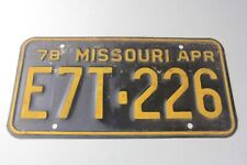 1978 Missouri license plate# E7T-226 picture