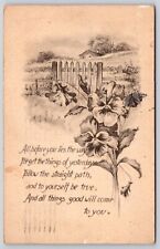 Be True To Yourself Greeting Antique Postcard PM Clearfield PA Cancel WOB Note picture