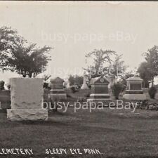 Vintage 1910s RPPC Home Cemetery Church Sleepy Eye Minnesota Postcard picture