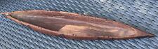 Native Folk Art Wooden Teak Hand Carved Canoe Decor 21” Vintage VTG Hand Made picture