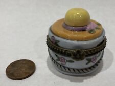 Vintage Hinged Porcelain Ring Trinket Pill Treasure 
