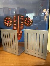 Pair Of Vintage 70s SPECTRUM DIVISION DESIGNS Silver Mid-Century BOOKENDS Rare picture