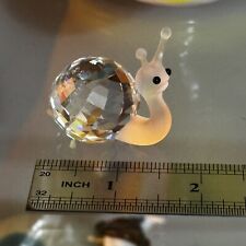 Vintage Swarovski Crystal 1995 Frosted Neck Snail Figurine w/Stamp # 7648 picture