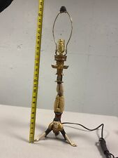 Rare Beautiful Vintage Hand Painted Wood Carved Figural Acrobat Lamp picture