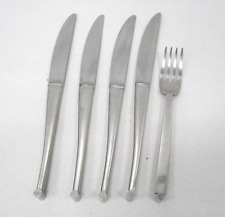 5 Pieces CHRISTOFLE Acier Stainless Integrale 4 Dinner Knives, 1 Salad Fork picture