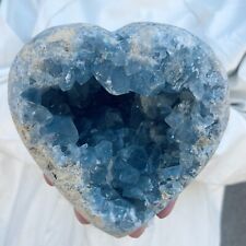 5.4LB  Natural Blue Celestite Crystal Geode Quartz Cluster Mineral Specimen picture